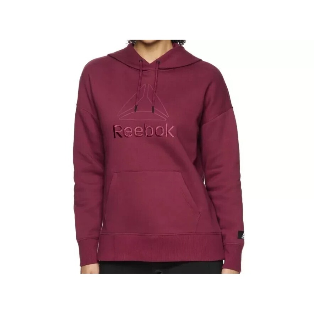 REEBOK Women's‎ Sweatshirt Raspberry Maroon burgundy Size XS kangaroo pocket NEW